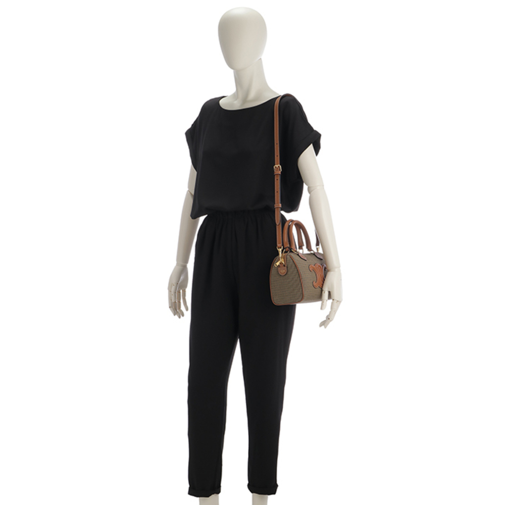 Celine Small Triomphe Boston Bag Houndstooth Brown - Picture 8 of 10